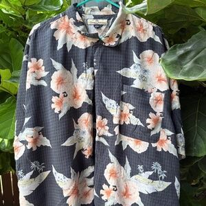 Tommy Bahama Men's Button Up Shirt‎ SZ XXL 100% Silk Aloha Resort Beach Hawaiian